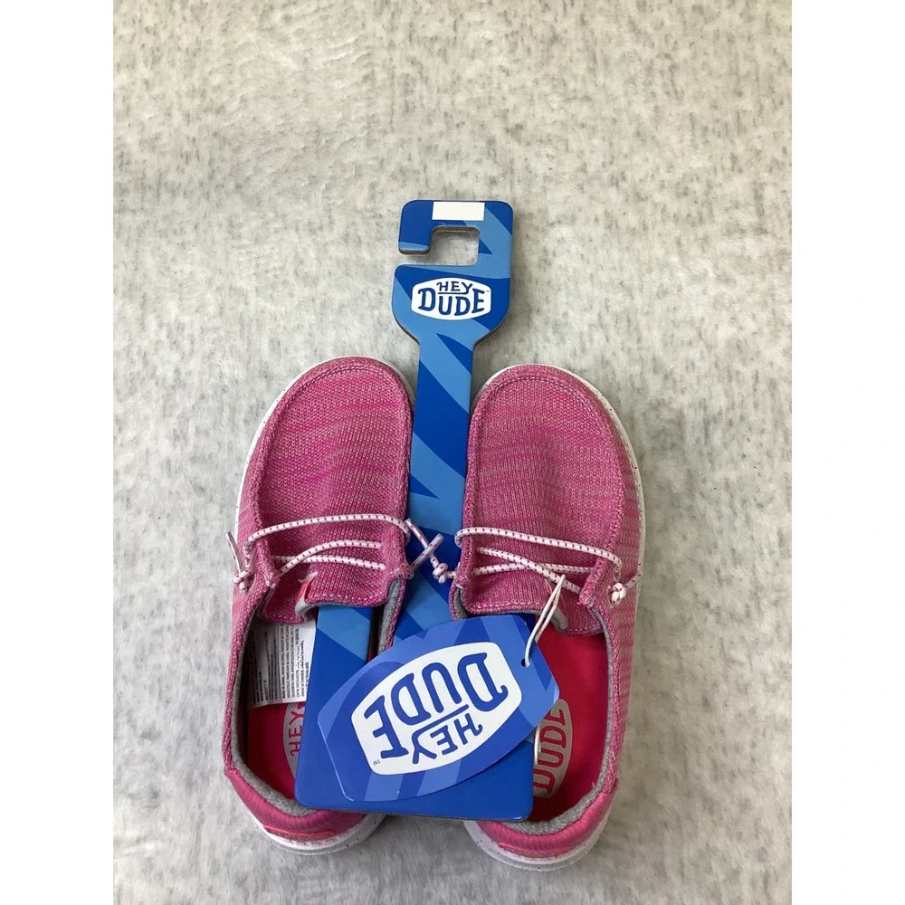 Hey Dude Wendy Youth Sport Mesh Bright Pink Slip On Shoes 40449-6WX Size J1